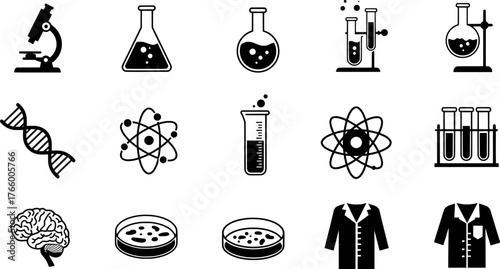 Vector art of group of scientific and medical icons