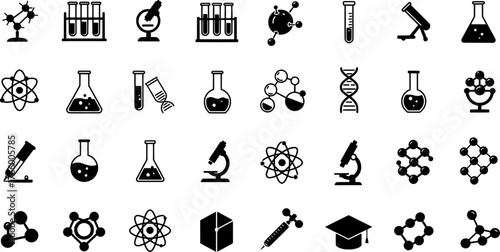 Vector art of variety of scientific icons
