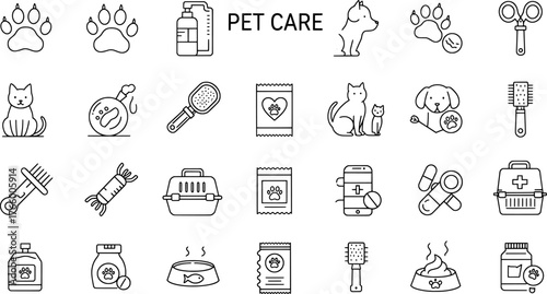 Vector art of pet care icon set