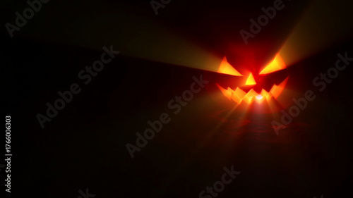 Halloween pumpkin with light rays