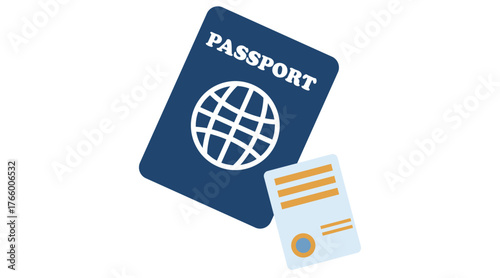 Passport and Visa Document Icon for Travel, Identity, and International Documents