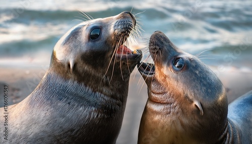 snickering out boisterous amusing creature meme picture of cheerful creatures having fun silly natural life picture of two wonderful neighborly dim seals playing around and clearly