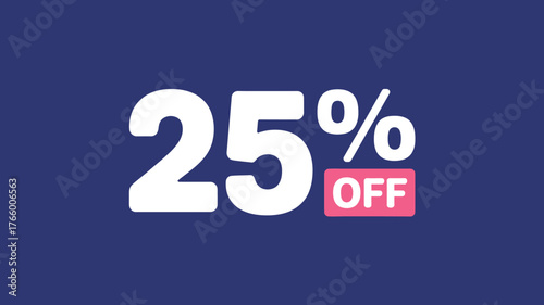 Twenty-five percent off promotion marketing discount offer vector illustration on a blue background