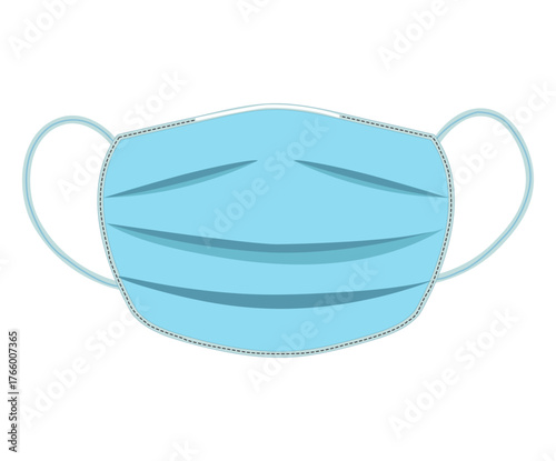 Detailed turquoise medical protective mask with ties
