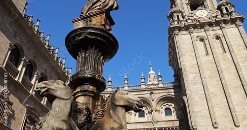 Santiago de Compostela Cathedral. The South facade or das Pratarias. Santiago de Compostela, Spain.