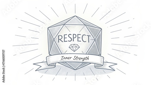 Respect Inner Strength Symbol with Diamond and Radiant Design