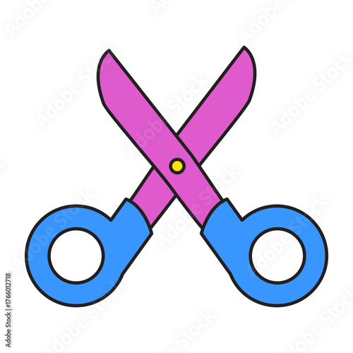 Fun playful scissors ready for cutting and crafting projects, a symbol of creativity and school supplies, perfect for back to school and artistic ventures
