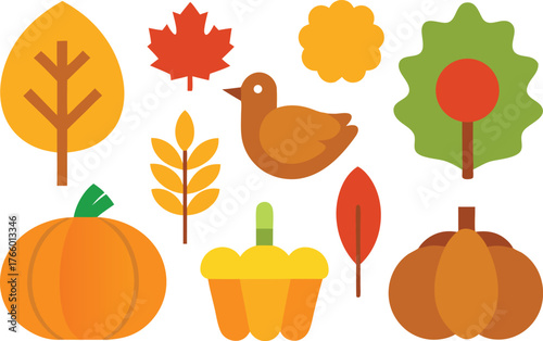 Thanksgiving day icon collection vector graphics scalable eps illustration for seasonal design