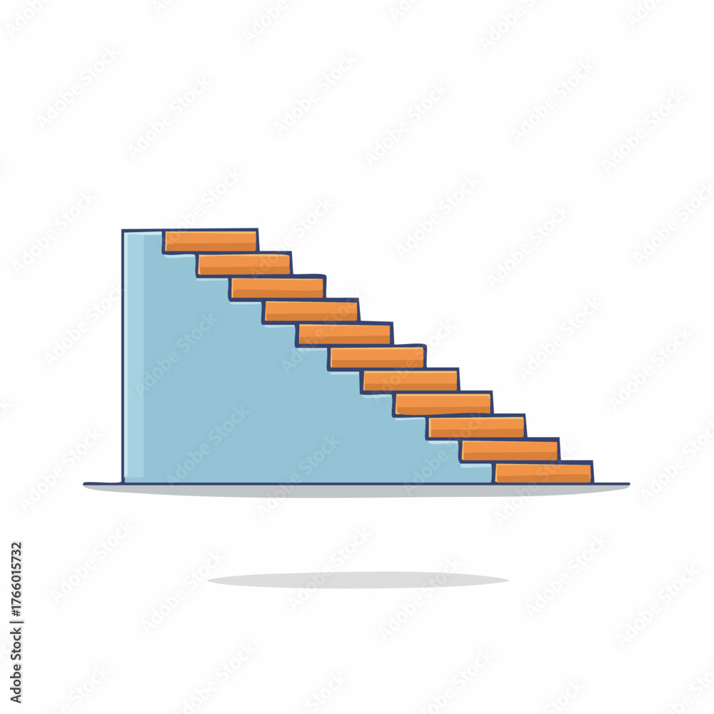 Obraz premium Minimalist depiction of descending stairs symbolizing transitions or progress