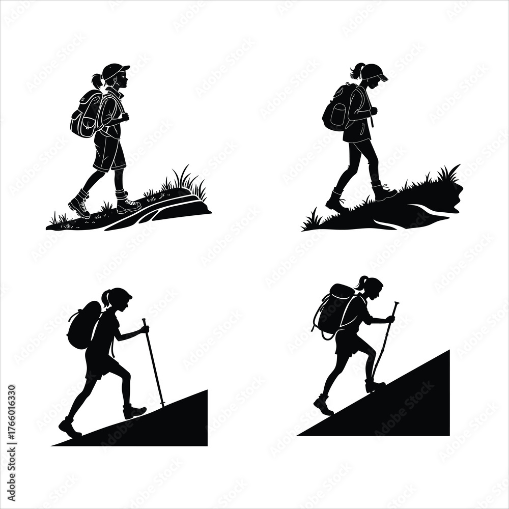 Fototapeta premium Hike Girl SVG