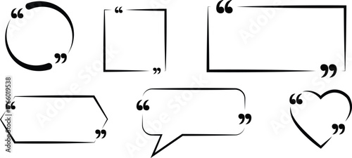 quotation mark frames collection text boxes speech bubbles quote templates minimalist design elements