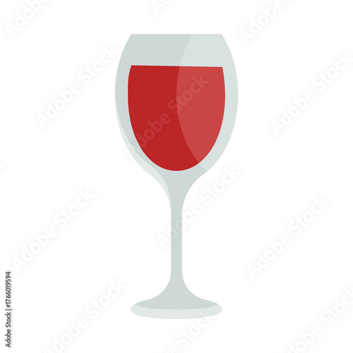 Illustration of a red wine glass on a transparent background. Perfect for restaurant, menu design, food and drink. 