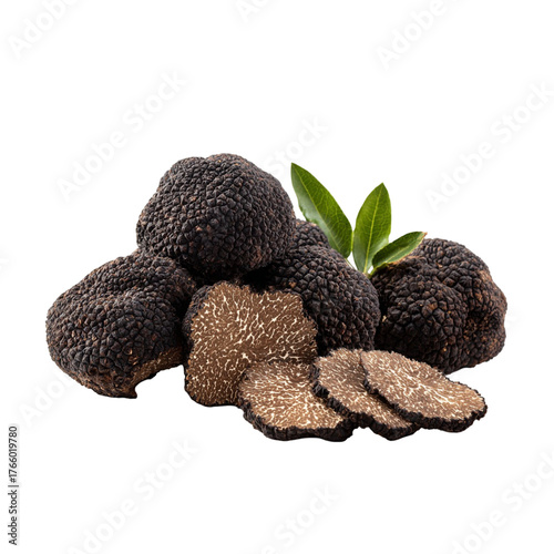 Gourmet fresh black truffles deliciously sliced showcasing their earthy aroma and rich texture