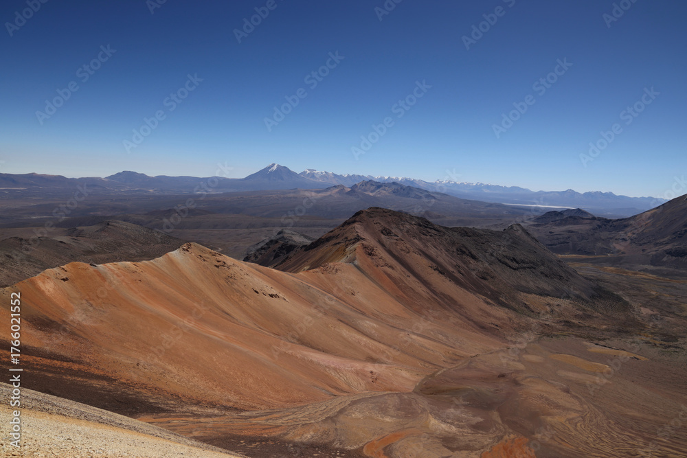 Naklejka premium The extraordinary colors of Suriplaza 5200 meters above sea level, Chile