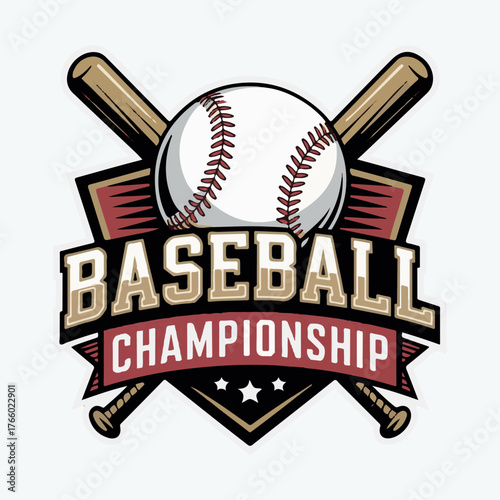 A classic leather baseball with a red stitching resting on a bat ready for a game