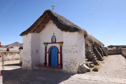 The church in the pretty village of Parinacota, Chile