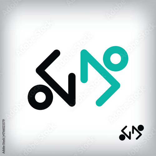 Modern human logo in arrow form. Corporate orientation template.