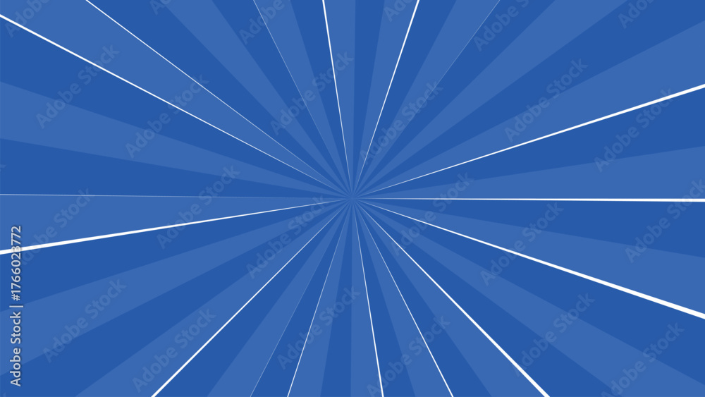 Obraz premium Blue sunburst pattern with white stripes