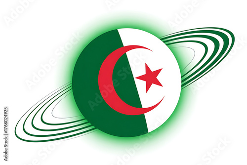 A spherical representation of a national emblem, featuring colors and symbols evoking identity and heritage.