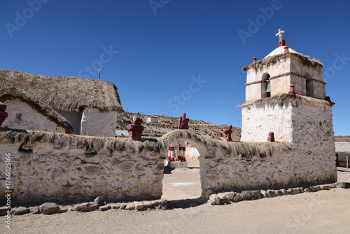 The church in the pretty village of Parinacota, Chile