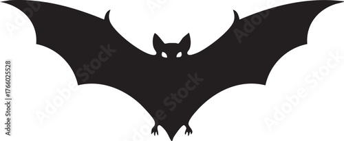 Halloween Bat Silhouettes Sharp Minimalist Flying Wing Body Outline Design