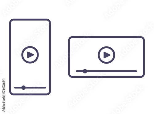 Adaptive video on a smartphone. Flip video. Flat illustration.