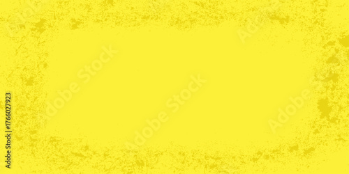 Vector illustration of a vintage yellow grunge background with a floral border frame, paper texture, and orange and gold spring decoration