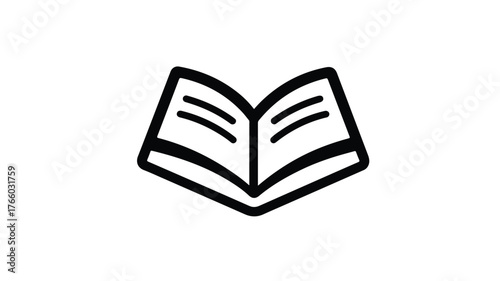 Colorful Open Book Novel Icon for Children Book Day Concept