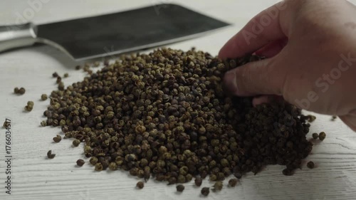 Sichuan pepper in a cup on the table