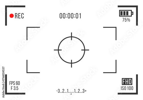 Digital photo composition with shutter, exposure, and motion picture overlay.