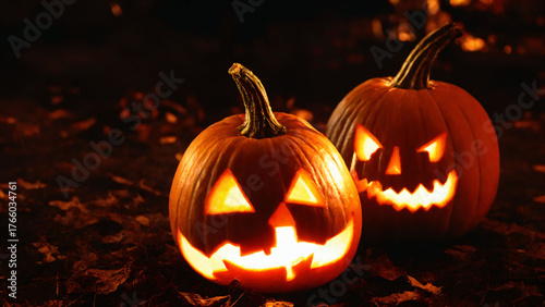 halloween pumpkin on black background