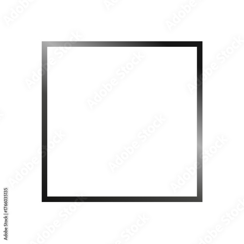 Gradient black square frame design isolation on transparent background 