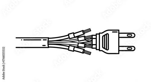 Electrical plug and wires vector illustration for diy projects and electrical work