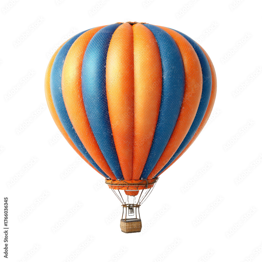 Naklejka premium Orange blue striped hot air balloon png hot air balloon png striped png orange png blue png travel png sky png festival png flight png transport png transparent background image