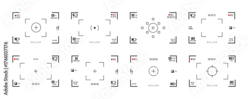 Camera screen with focusing and camcorder capture on digital display.