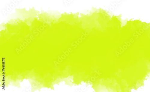 Bright lime green watercolor splash isolated on transparent background