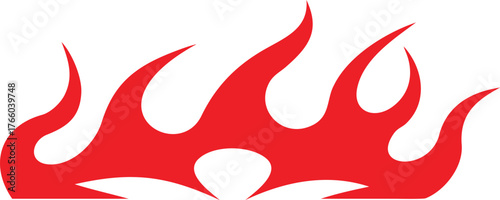Fiery red flames graphic design element symbolizing heat energy power passion danger and intense emotion
