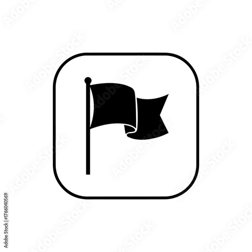 Vector art of black flag icon