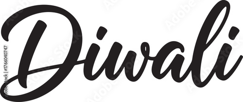 Vector art of diwali text calligraphy diwali is the hindu festival of lights