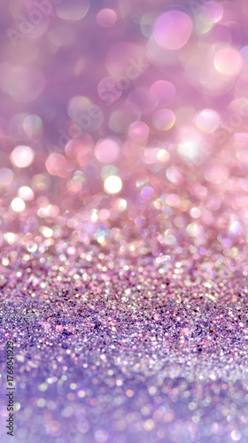 Sparkling Glitter Fills the Surface, Creating a Colorful and Shining Effect in Soft Light
