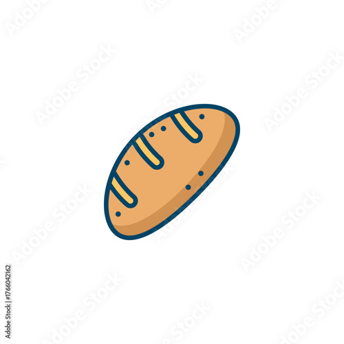 Brown bread vector illustration on white background