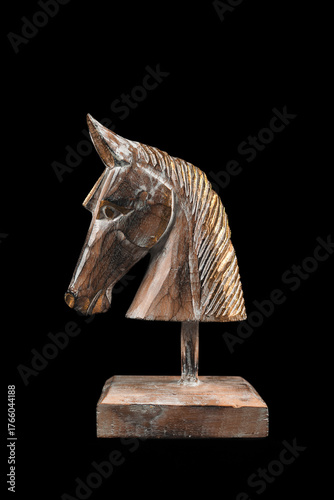 wood statue of a head horse decoration