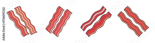 Delicious crispy bacon strips illustration for breakfast food lovers and cooking enthusiasts design
