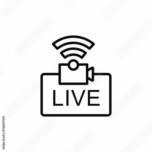 live video streaming icon sign vector