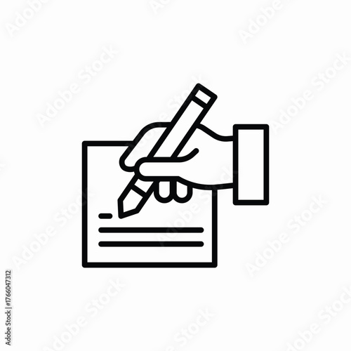 hand writing document icon sign vector