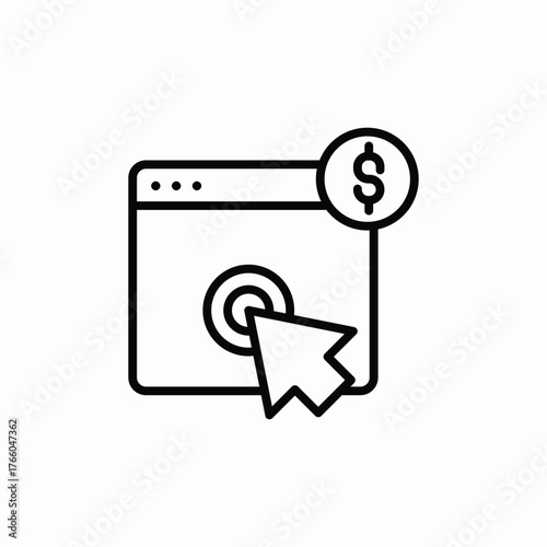 pay per click icon sign vector