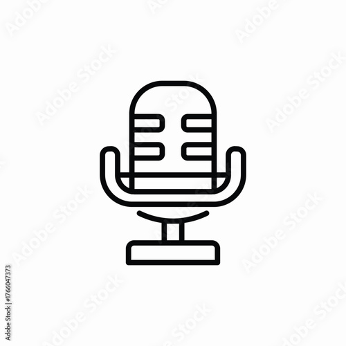 podcast recording microphone icon sign vector