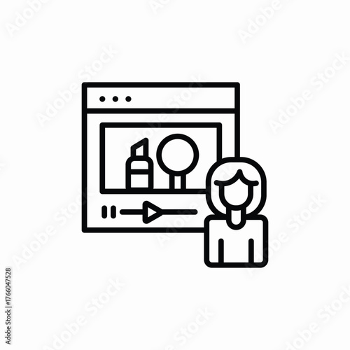 video tutorial influencer icon sign vector