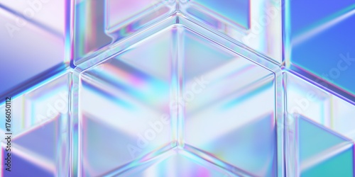 Fototapeta Naklejka Na Ścianę i Meble -  Abstract glass cubes, geometric background design, 3d render
