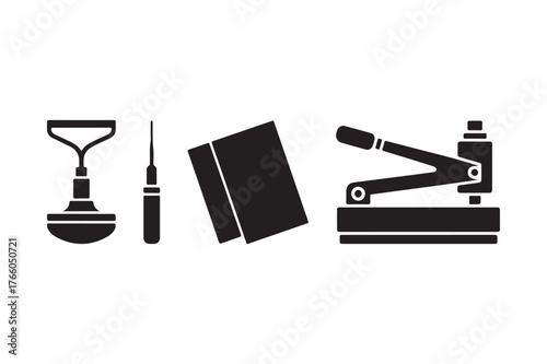 Collection of crafting and office tools